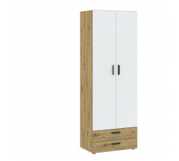BASIC 2D2S ruhásszekrény talapzattal, Artisan Tölgy/Fehér