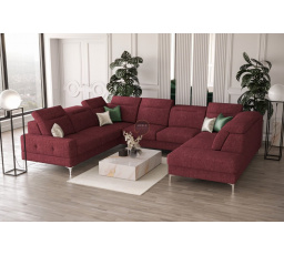 NAROŻNIK TAPICEROWANY MALIBU MAX I 260x350x220 CM - Odcienie czerwieni , Strona lewa