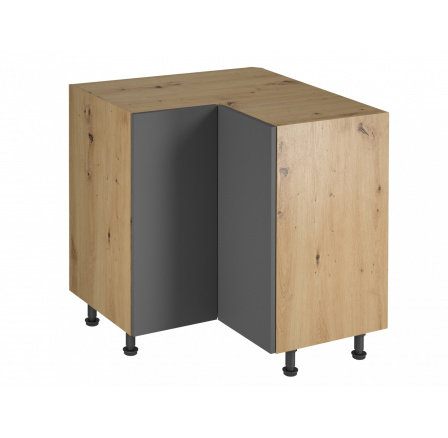 Konyhai sarok alsó szekrény Langen D90N, szürke/tölgy artisan