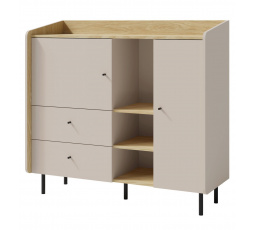 ALESSIO AE 8 komód, Bézs-homok/Tölgy olajozott