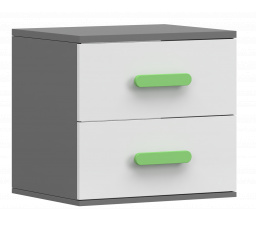 SMYK II - 22 éjjeliszekrény - Szürke/Fehér/Zöld