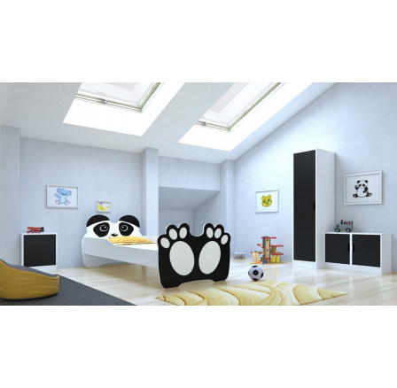 Ágy matraccal BEAR BLACK 160x80 Fekete