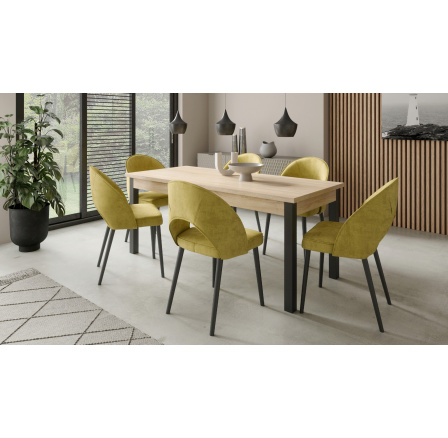 RODOS 82 Asztal és Szék Készlet Fekete+Sonoma