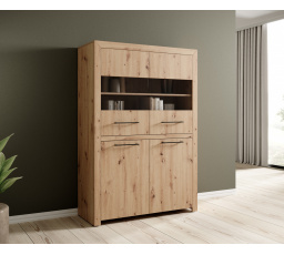 Alacsony vitrin JANEZ Artisan+Fekete