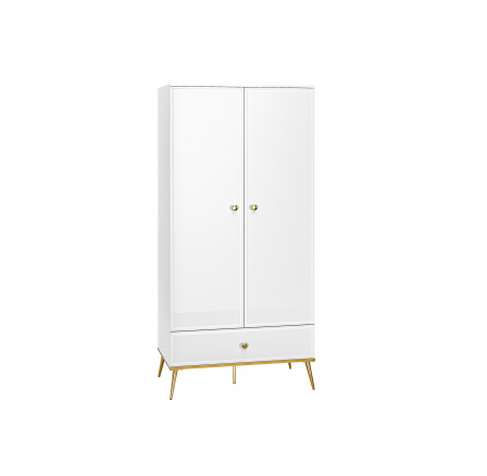 Goldin 01 Biały alpejski/Biały połysk - szafa