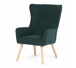 Křeslo ušák, zelená, manšestrová látka, AK-314 GRN2