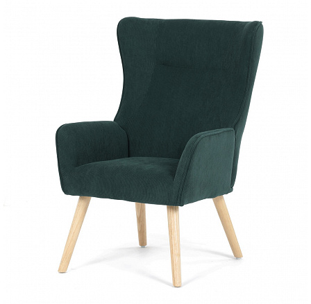 Křeslo ušák, zelená, manšestrová látka, AK-314 GRN2