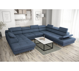 NAROŻNIK GALAXY MAX I Z FUNKCJĄ SPANIA 280x350x225 - Odcienie niebieskiego , prawa