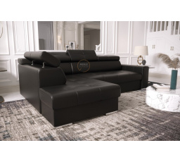 NAROŻNIK MARGO I 265×185 SKÓRA NATURALNA - Strona lewa , Skóra czarna