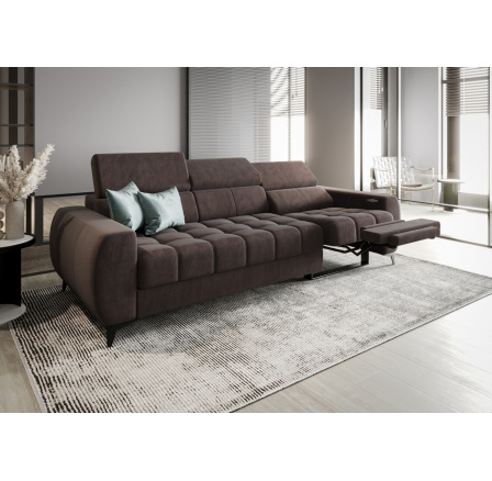 SOFA PORTO III RELAX 263 CM - Odcienie brązowego , Strona prawa