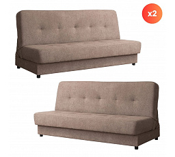 Zestaw 2x Wersalka Rozkładana ARUBA Brązowa