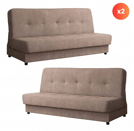 Zestaw 2x Wersalka Rozkładana ARUBA Brązowa