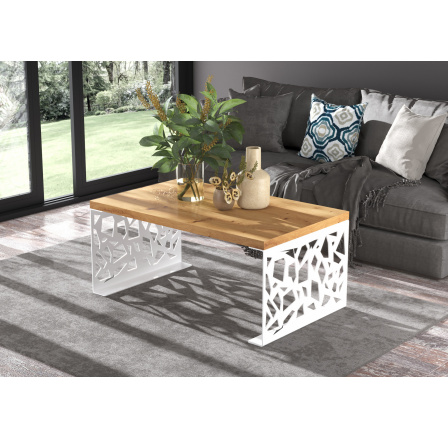 SEMARA dohányzóasztal 100x60 Fehér+Artisan