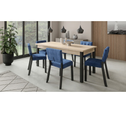 RODOS 80 Black+Sonoma asztal és szék készlet