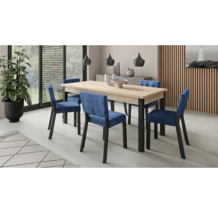 RODOS 80 Black+Sonoma asztal és szék készlet