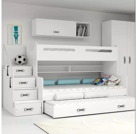 MAX 3 BIAŁY 3 OSOBOWY BEZ MATERACY 120 X 200 KPL