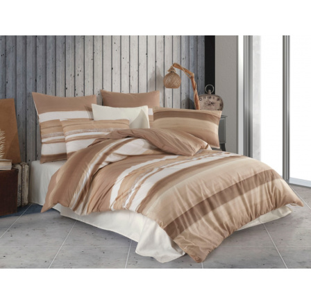 Povlečení bavlna 140x200, 70x90cm Orin beige nitěný knoflík