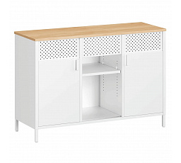 Komód 110x40x76cm, fém, fehér, AUK-E1420 WT