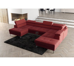 NAROŻNIK ROZKŁADANY TOSCANIA MAX II 170x350x220 - prawa , Odcienie czerwieni