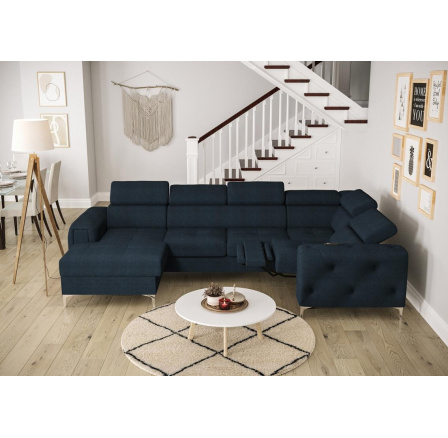 NAROŻNIK ORION MAX III RELAX Z FUNKCJĄ SPANIA 165x320x190 CM - Odcienie granatu , prawa NAROŻNIK ORION MAX III RELAX Z FUNKCJĄ SPANIA 165x320x190 CM - Odcienie granatu , prawa