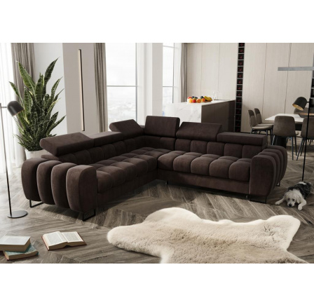 NAROŻNIK ROZKŁADANY ASPEN MAX 260x260 CM - lewa , Odcienie brązowego NAROŻNIK ROZKŁADANY ASPEN MAX 260x260 CM - lewa , Odcienie brązowego