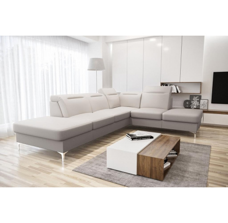 NAROŻNIK OSLO 295x220 SKÓRA NATURALNA - prawa , Skóra ecru