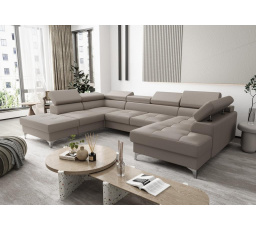 NAROŻNIK TOSCANIA MAX II 170x350x220 SKÓRA NATURALNA - lewa , Skóra beżowa