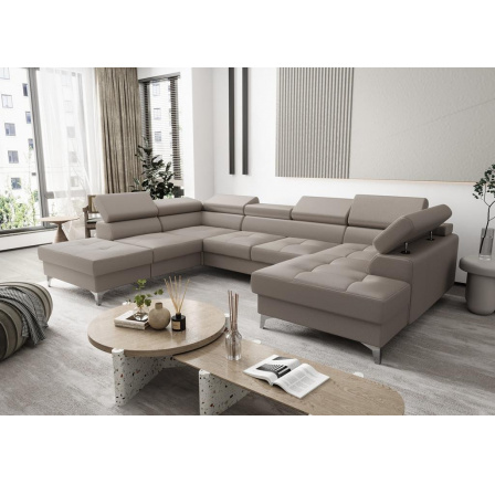 NAROŻNIK TOSCANIA MAX II 170x350x220 SKÓRA NATURALNA - lewa , Skóra beżowa