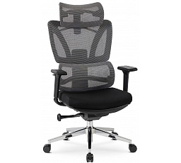 Fotel Obrotowy DELSIN Ergonomiczny Czarny Z Podnóżkiem