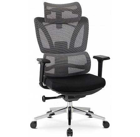 Fotel Obrotowy DELSIN Ergonomiczny Czarny Z Podnóżkiem