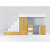 Vyvýšená postel PARADISE 5, Bílá Žlutá mat
