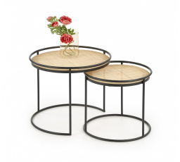 MANADO dohányzóasztal, természetes rattan/fekete