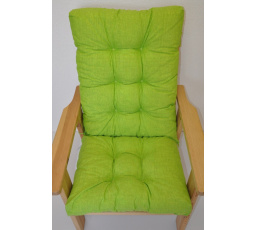 Polstr na zahradní křeslo vysoké široké - látka světle zelený melír
