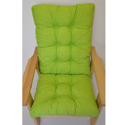 Polstr na zahradní křeslo vysoké široké - látka světle zelený melír