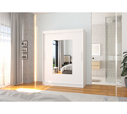 Tolóajtós szekrény tükörrel DORRIGO 150 Fehér+Fehér