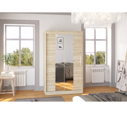 Tolóajtós szekrény tükörrel SANTOS 120 Sonoma+Sonoma