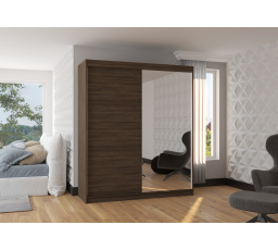 Tolóajtós és tükrös ruhásszekrény VIKI 180 Choco+Choco