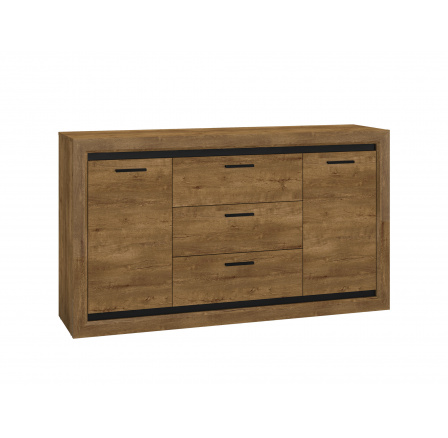 BALTICA 08-01 dąb lefkas/czarny - komoda