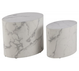 Mice dohányzóasztal szett fehér márvány