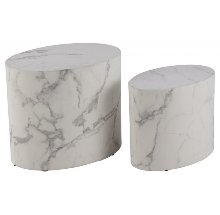 Mice dohányzóasztal szett fehér márvány