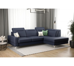 NAROŻNIK MALIBU MINI SKÓRA NATURALNA 180X250 - prawa , Skóra granatowa