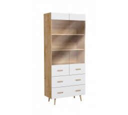 BRILLO W2D2S vitrin, Ribeck tölgy + Matt fehér