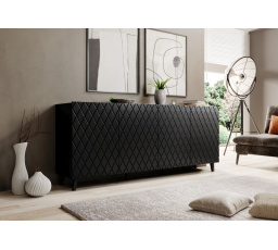 ASTI komód, matt fekete/matt fekete