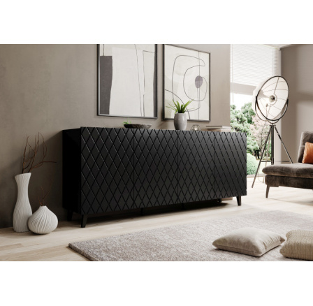 ASTI komód, matt fekete/matt fekete