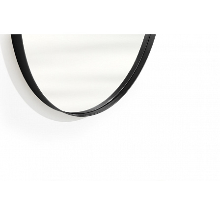 Okrągłe lustro Nicole w metalowej ramie 80 cm - czarne Okrągłe lustro Nicole w metalowej ramie 80 cm - czarne