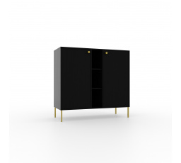 Komód 2D 3P Tili Fekete+Fekete