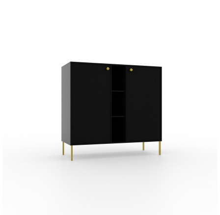 Komód 2D 3P Tili Fekete+Fekete