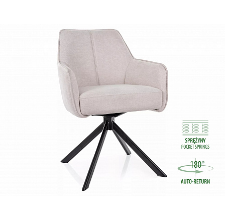 NOTTI BREGO étkezőszék, Bézs 22/Fekete