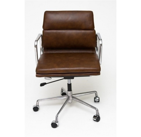 Irodai szék CH2171 barna bőr króm