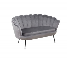 Sofa SF1-FXJG bársonyszürke, fekete lábakkal